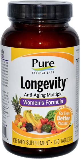 維生素，女性多種維生素，抗衰老 - Pure Essence, Longevity, Anti-Aging Multiple, Womens Formula, 120 Tablets