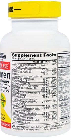 維生素，女性多種維生素 - Super Nutrition, SimplyOne, Women, Triple Power Multivitamins, Iron Free, 30 Tablets