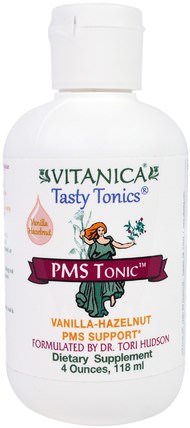 PMS Tonic, Vanilla Hazelnut, 4 oz (118 ml) by Vitanica, 健康，經前綜合症，經前期 HK 香港