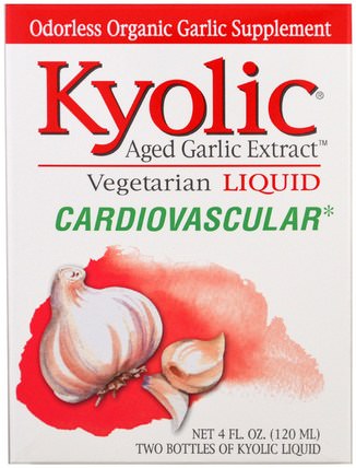 Aged Garlic Extract, Cardiovascular, Liquid, 2 bottles, 2 fl oz (60 ml) Each by Wakunaga - Kyolic, 健康 HK 香港