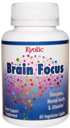 Brain Focus, 60 Veggie Caplets by Wakunaga - Kyolic, 補品，健康，大腦 HK 香港