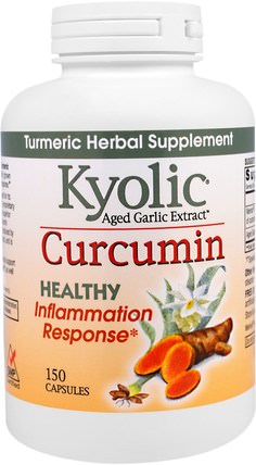 Aged Garlic Extract, Inflamation Response, Curcumin, 150 Capsules by Wakunaga - Kyolic, 補充劑，抗氧化劑，薑黃素 HK 香港