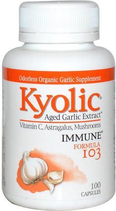 Aged Garlic Extract, Immune Formula 103, 100 Capsules by Wakunaga - Kyolic, 補充劑，抗生素，大蒜，健康，感冒和病毒，免疫系統 HK 香港