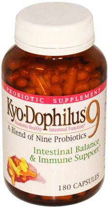 Kyo-Dophilus 9, Intestinal Balance & Immune Support, 180 Capsules by Wakunaga - Kyolic, 補充劑，益生菌，穩定的益生菌 HK 香港