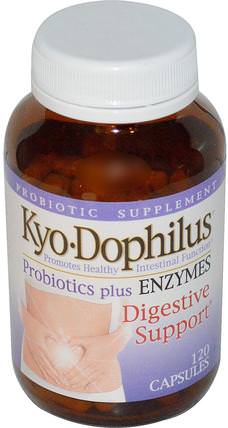 Kyo Dophilus, Probiotics Plus Enzymes, 120 Capsules by Wakunaga - Kyolic, 補充劑，消化酶，益生菌，穩定的益生菌 HK 香港