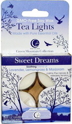 Tea Lights, Sweet Dreams, 4 Candles, 0.6 oz (16 g) Each by Way Out Wax, 洗澡，美容，蠟燭 HK 香港