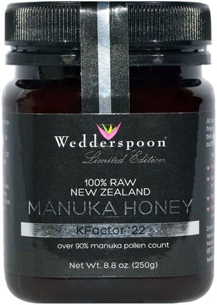 100% Raw Manuka Honey, KFactor 22, 8.8 oz (250 g) by Wedderspoon, 食物，蜂蜜，麥盧卡蜂蜜 HK 香港