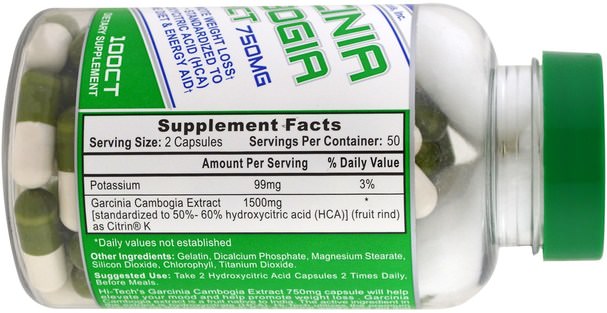 減肥，飲食，藤黃果，補品 - Hi Tech Pharmaceuticals, Garcinia Cambogia Extract, 750 mg, 100 Capsules