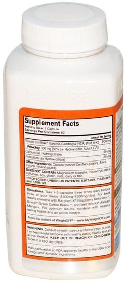 減肥，飲食，藤黃果 - Wakunaga - Kyolic, Garcinia Cambogia (HCA)+, 500 mg, 60 Capsules
