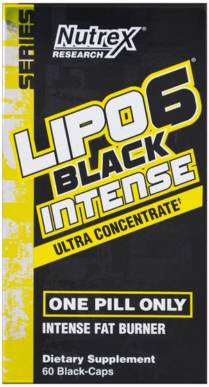 減肥，飲食，運動 - Nutrex Research Labs, Lipo 6 Black Intense, Ultra Concentrate, 60 Black-Caps