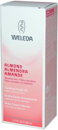 Almond, Soothing Facial Oil, 1.7 fl oz (50 ml) by Weleda, 美容，面部護理，皮膚型酒渣鼻，敏感肌膚 HK 香港