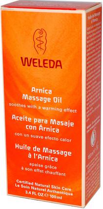 Arnica Massage Oil, 100 ml (3.4 fl oz) by Weleda, 草藥，山金車蒙大拿，皮膚，按摩油 HK 香港