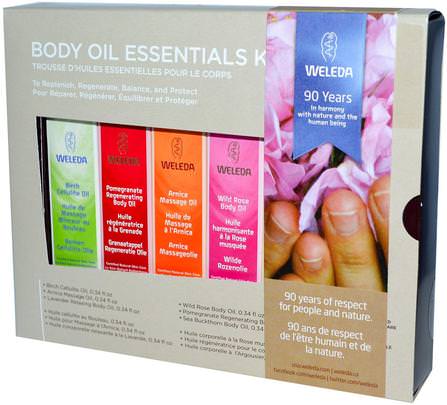 Body Oils, Essential Kit, 6 Oils, (0.34 fl oz Each) by Weleda, 健康，皮膚，按摩油 HK 香港