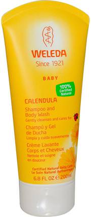 Calendula, Baby Shampoo and Body Wash, 6.8 fl oz (200 ml) by Weleda, 洗澡，美容，洗髮水，沐浴露 HK 香港