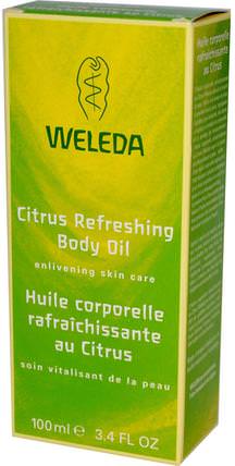 Refreshing Body Oil, Citrus, 3.4 fl oz (100 ml) by Weleda, 健康，皮膚，按摩油，身體護理油 HK 香港