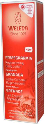 Regenerating Body Lotion, Pomegranate, 6.8 fl oz (200 ml) by Weleda, 洗澡，美容，潤膚露 HK 香港