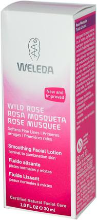 Smoothing Facial Lotion, Wild Rose, 1.0 fl oz (30 ml) by Weleda, 美容，面部護理，面霜，乳液，健康，皮膚，晚霜 HK 香港