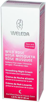 Wild Rose, Smoothing Night Cream, 1.0 fl oz (30 ml) by Weleda, 美容，面部護理，面霜，乳液，健康，皮膚，晚霜 HK 香港