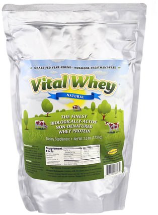 Vital Whey, Natural, 2.5 lbs (1.13 kg) by Well Wisdom, 補充劑，乳清蛋白，乳清蛋白未變性 HK 香港