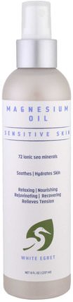 Magnesium Oil, Sensitive Skin, 8 fl oz (257 ml) by White Egret Personal Care, 健康，護膚，補品，礦物質，鎂 HK 香港