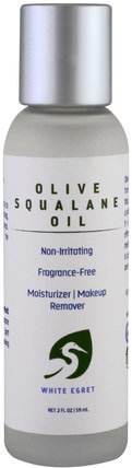 Olive Squalane Oil, Fragrance Free, 2 fl oz (59 ml) by White Egret Personal Care, 健康，女性 HK 香港