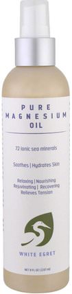 Pure Magnesium Oil, 8 fl oz (237 ml) by White Egret Personal Care, 補品，礦物質，鎂 HK 香港