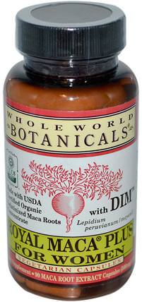 Royal Maca Plus For Women, 500 mg, 90 Vegetarian Capsules by Whole World Botanicals, 補充劑，adaptogen，男性，瑪卡 HK 香港