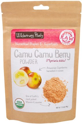 Living Raw Foods, Camu Camu Berry Powder, 3.5 oz (99 g) by Wilderness Poets, 補充劑，抗氧化劑，camu camu - 天然維生素c，水果提取物，超級水果 HK 香港