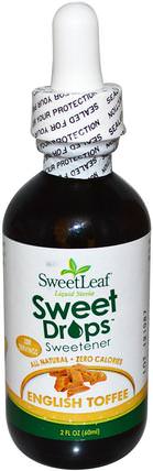 Sweet Drops, Liquid Stevia Sweetener, English Toffee, 2 fl oz (60 ml) by Wisdom Natural, 食物，甜味劑，甜葉菊 HK 香港