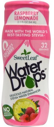 SweetLeaf, Water Drops, Stevia Water Enhancer, Raspberry Lemonade, 2.1 fl oz (64 ml) by Wisdom Natural, 食物，甜味劑，甜葉菊液 HK 香港