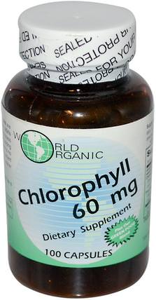 60 mg, 100 Capsules by World Organic Chlorophyll, 補充劑，葉綠素 HK 香港