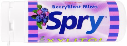 Spry, BerryBlast Mints, 45 Count, 25 g by Xlear, 洗澡，美容，口腔牙齒護理，木糖醇口香糖 HK 香港