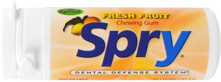 Spry Chewing Gum, Fresh Fruit, 30 Count (32.5 g) by Xlear, 洗澡，美容，口腔牙齒護理，木糖醇口香糖 HK 香港