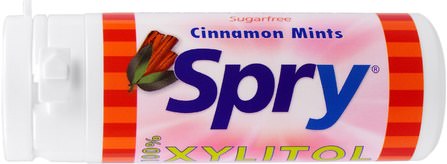 Spry, Cinnamon Mints, 45 Count, 25 g by Xlear, 洗澡，美容，口腔牙齒護理，木糖醇口香糖 HK 香港