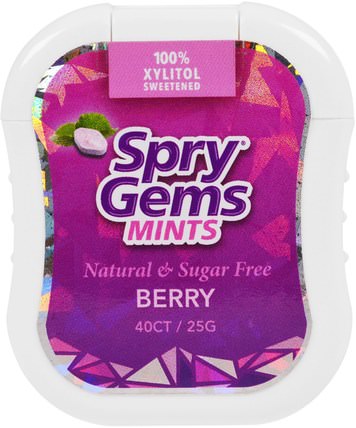 Spry Gems, Mints, Berry, 40 Count, 25 g by Xlear, 洗澡，美容，口腔牙齒護理，木糖醇口香糖 HK 香港