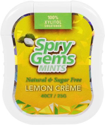 Spry Gems, Mints, Lemon Creme, 40 Count, 25 g by Xlear, 洗澡，美容，口腔牙齒護理，木糖醇口香糖 HK 香港
