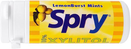 Spry, LemonBurst Mints, 45 Count, 25 g by Xlear, 洗澡，美容，口腔牙齒護理，木糖醇口香糖 HK 香港