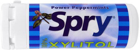 Spry Power Peppermints, 45 Count, 25 g by Xlear, 洗澡，美容，口腔牙齒護理，木糖醇口香糖 HK 香港