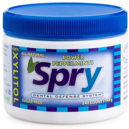 Spry, Power Peppermints, Sugar Free, 240 Count, (144 g) by Xlear, 洗澡，美容，口腔牙齒護理，牙齦薄荷糖，口香糖糖果 HK 香港