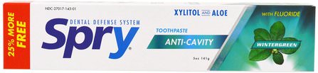 Spry Toothpaste, Anti-Cavity with Flouride, Natural Wintergreen, 5 oz (141 g) by Xlear, 沐浴，美容，口腔牙齒護理，木糖醇口腔護理，牙膏 HK 香港