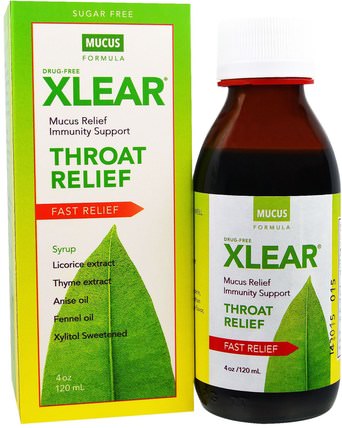 Throat Relief Syrup, Fast Relief, Mucus Formula, 4 oz (120 ml) by Xlear, 健康，感冒流感和病毒，喉嚨護理噴霧 HK 香港