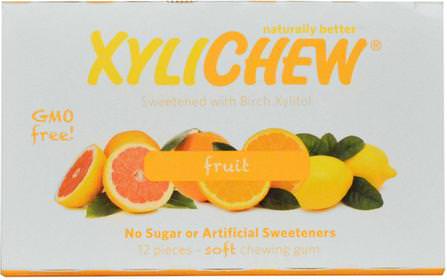 Fruit, 12 Pieces by Xylichew Gum, 洗澡，美容，口腔牙齒護理，牙齦薄荷糖，口香糖，木糖醇口香糖糖果 HK 香港