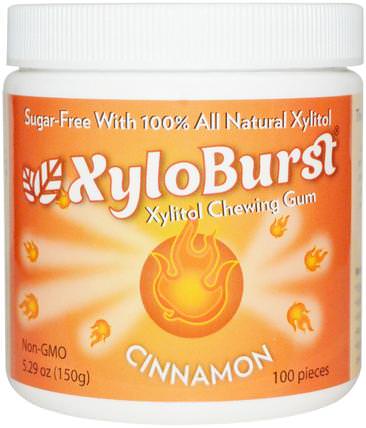 Xylitol Chewing Gum, Cinnamon, 5.29 oz (150 g), 100 Pieces by Xyloburst, 洗澡，美容，口腔牙齒護理，牙齦薄荷糖，口香糖 HK 香港