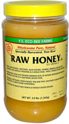 Raw Honey, 3.0 lbs (1.360 g) by Y.S. Eco Bee Farms, 食物，甜味劑，蜂蜜 HK 香港
