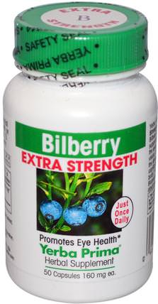 Bilberry Extra Strength, 160 mg, 50 Capsules by Yerba Prima, 健康，眼部護理，視力保健，越橘 HK 香港