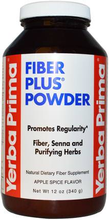 Fiber Plus Powder, Apple Spice Flavor, 12 oz (340 g) by Yerba Prima, 補充劑，纖維，排毒，結腸清潔 HK 香港