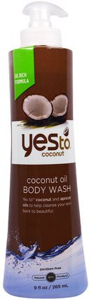 Body Wash, Coconut Oil, 9 fl oz (265 ml) by Yes to, 洗澡，美容，沐浴露 HK 香港