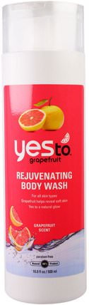 Rejuvenating Body Wash, Grapefruit Scent, 16.9 fl oz (500 ml) by Yes to, 洗澡，美容，沐浴露 HK 香港