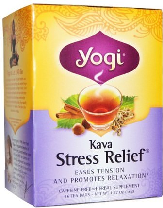 Kava Stress Relief, Caffeine Free, 16 Tea Bags, 1.27 oz (36 g) by Yogi Tea, 食物，涼茶 HK 香港