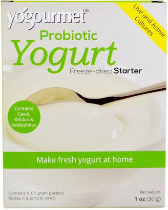 Probiotic Yogurt, Freeze-Dried Starter, 6 Packets, 5 g Each by Yogourmet, 健康 HK 香港